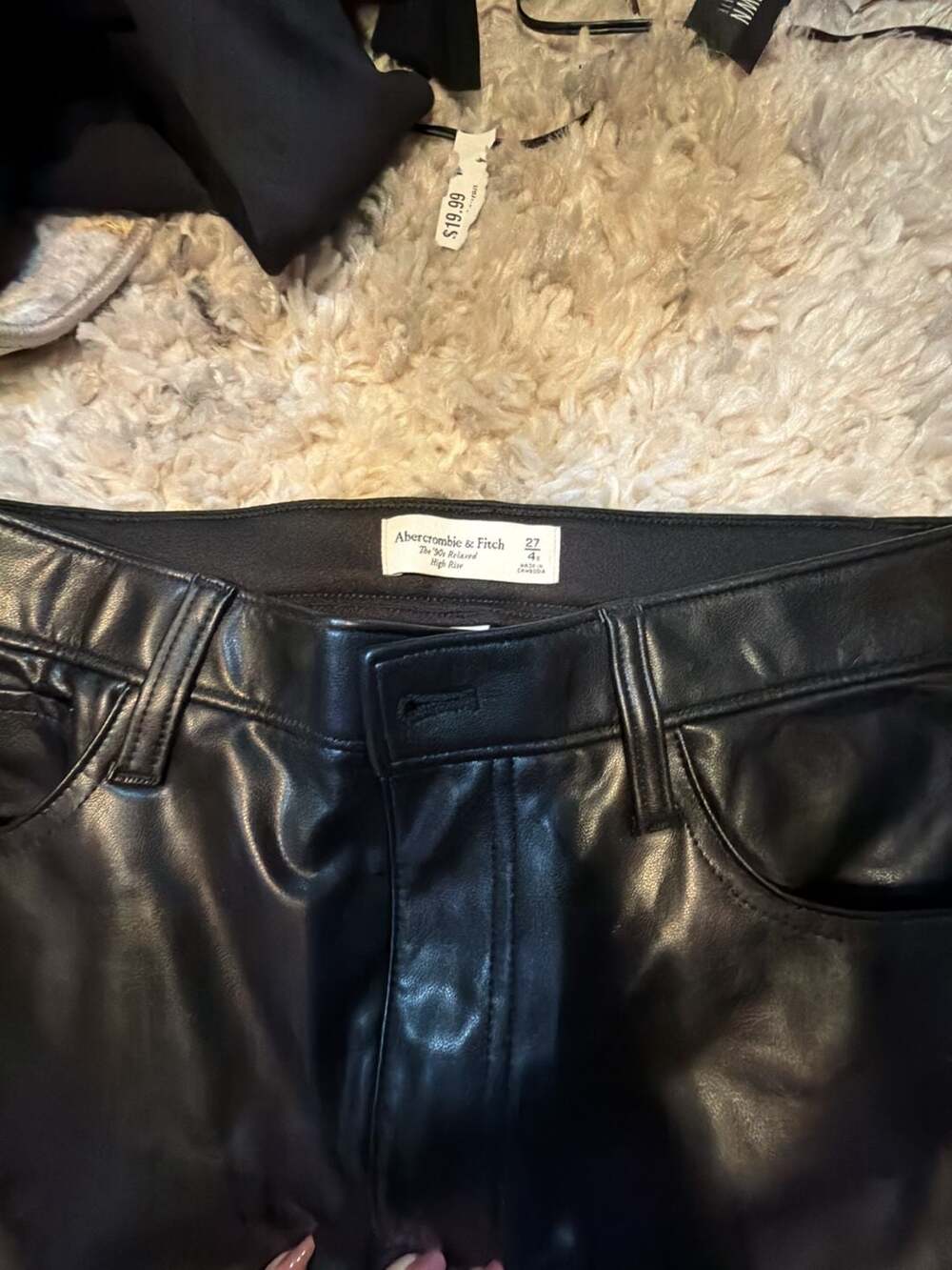 Abercrombie & Fitch The '90s Relaxed High Rise Vegan Leather Pants